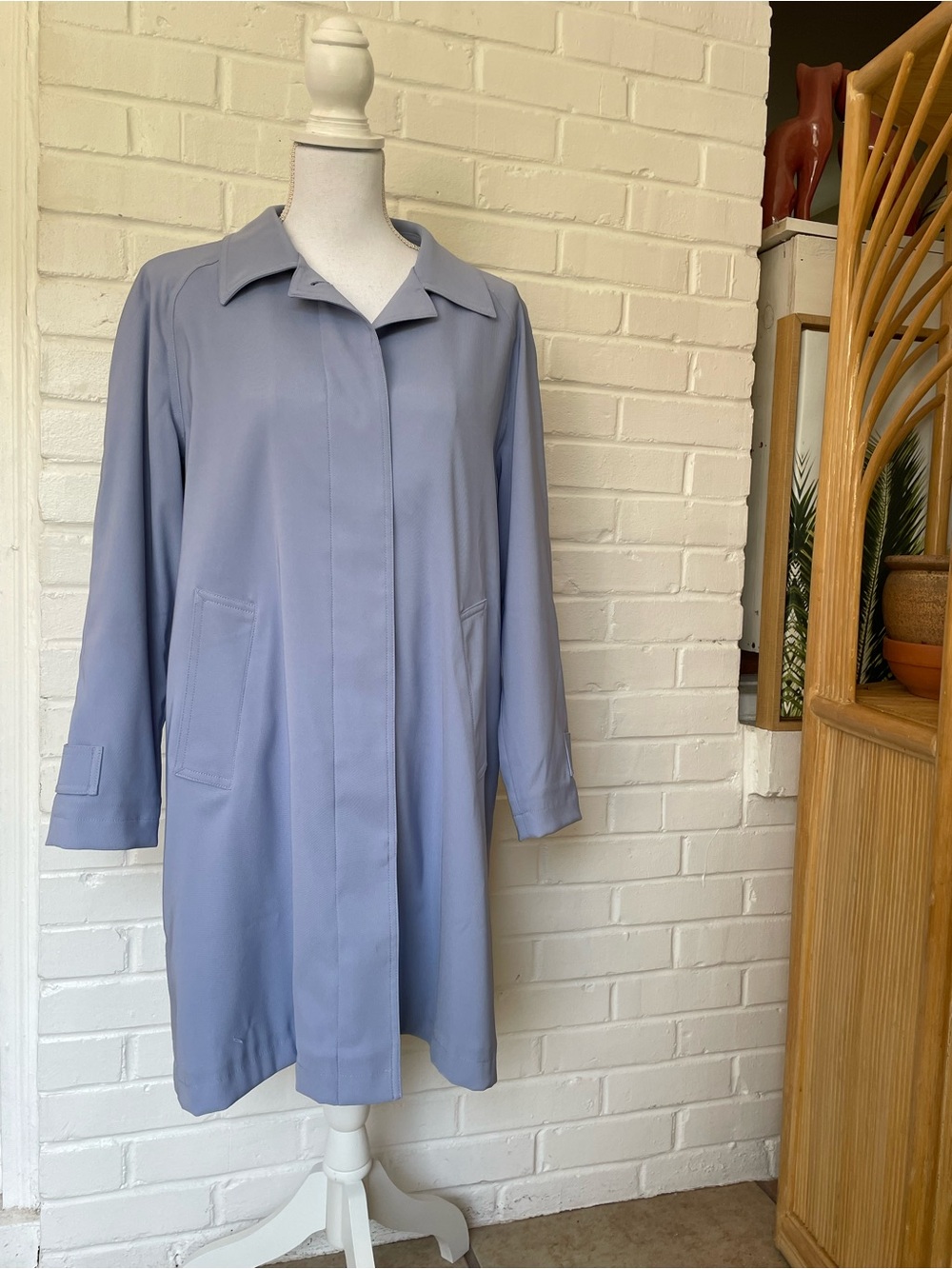 L.L. Bean Pastel Lavender Single-Breasted Trench Coat